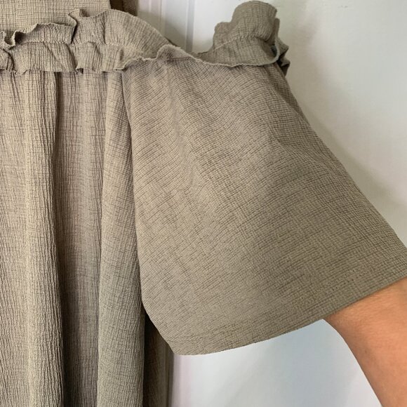 LC Lauren Conrad Cold Shoulder Khaki Above the Knee Dress in Size XL - Picture 6 of 7